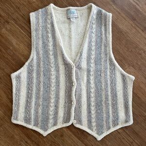 The Alpine Collection Striped Wool Blend Sweater Vest, Sz XL